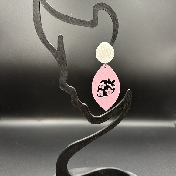 Pink Strawberry Rhinestone‎ Earrings - Picture 4 of 5